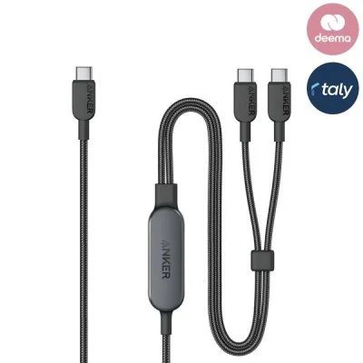 Anker 2-In-1 Usb-C To Usb-C Cable 140W (1.2M/4Ft) -Black